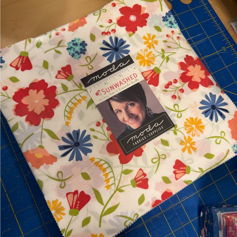 Moda Sunwashed Floral Fabric by Cory Yoder 10” layer cake